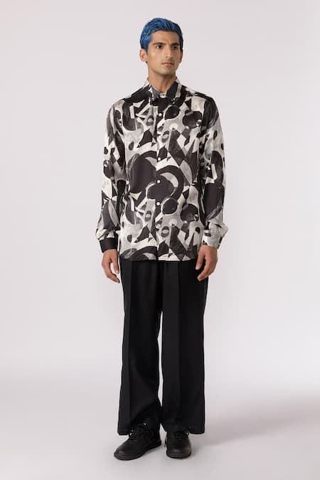 Line out line Abstract Pattern Shirt 