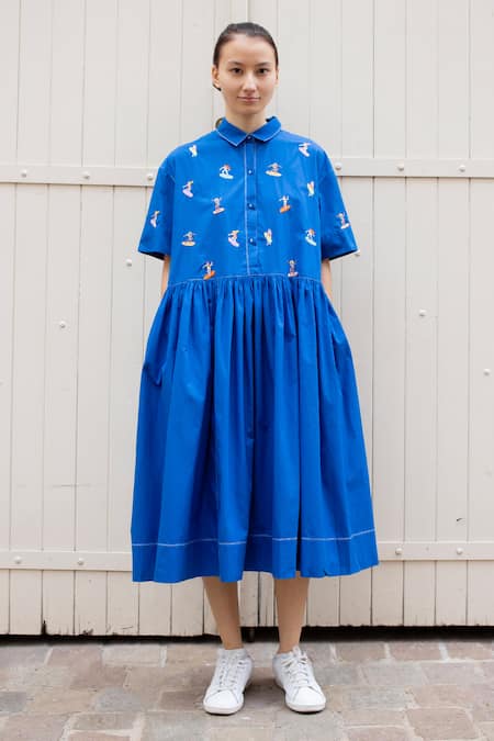 Laite Cleo Surfer Pattern Embroidered Dress 