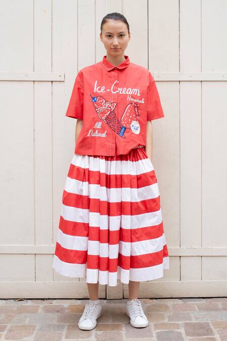 Laite Caryn Calligraphy Embroidered Shirt 