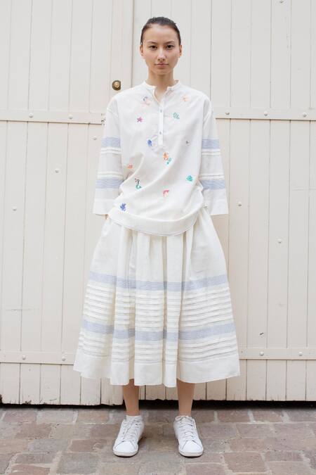 Laite Cansu Mermaid Embroidered Tunic Top 