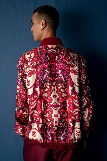 Whencut Goddamn Abstract Pattern Bomber Jacket 
