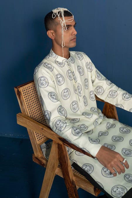 Whencut Goddamn Coin Pattern Straight Kurta 