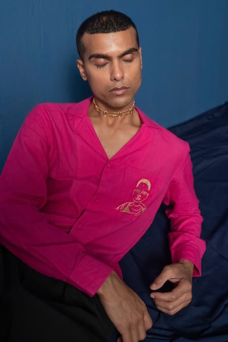 Whencut Goddamn Hot You Lapel Collar Shirt 