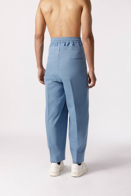 Shop Line Out Line Grey Cotton Plain Baggy Pant at Aza Fashions Shop_Line Out Line_Grey Cotton Plain Baggy Pant_at_Aza_Fashions