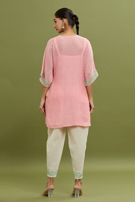 Jyoti Bansal Dori Embroidered Kurta & Dhoti Pant Set 