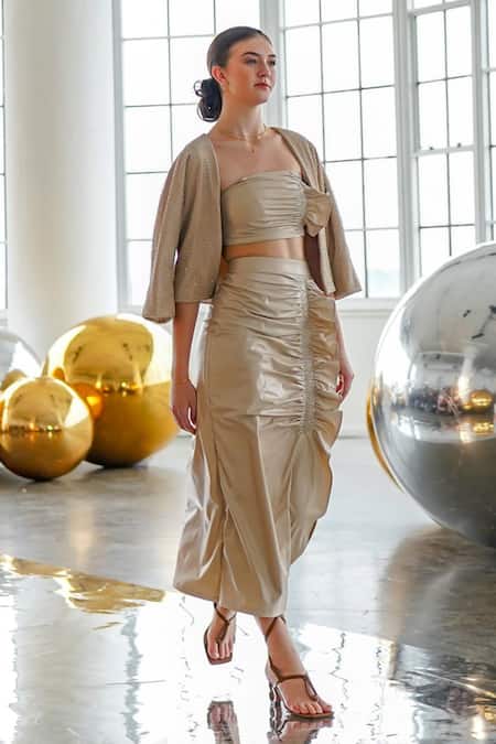 Tara And I Ruched Ruffle Bustier 