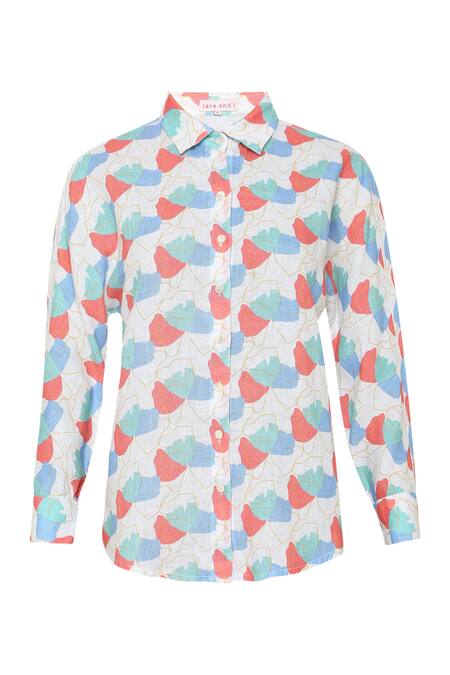 Buy_Tara And I_Multi Color Tencel, Linen Collared Faraway Floral Print Shirt_Online_at_Aza_Fashions