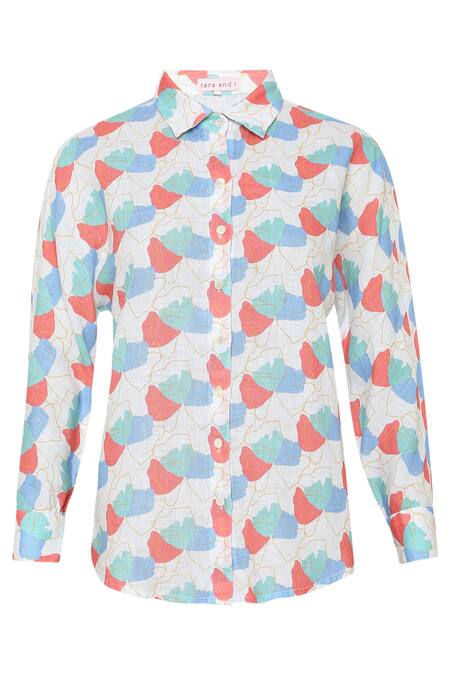 Buy Tara And I Multi Color Tencel, Linen Collared Faraway Floral Print Shirt And Pant Set Online at Aza Fashions Buy_Tara And I_Multi Color Tencel, Linen Collared Faraway Floral Print Shirt And Pant Set_Online_at_Aza_Fashions