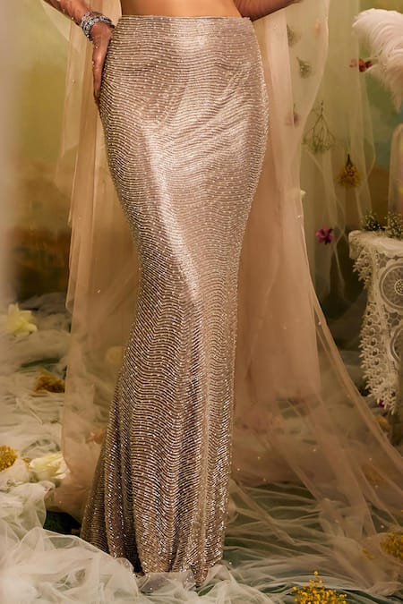 Shop Studio22 By Pulkita Arora Bajaj Rose Gold Net, Lycra Beads, Cut Work Cutdana And Embroidered Fishtail Lehenga Set Online at Aza Fashions Shop_Studio22 By Pulkita Arora Bajaj_Rose Gold Net, Lycra Beads, Cut Work Cutdana And Embroidered Fishtail Lehenga Set _Online_at_Aza_Fashions