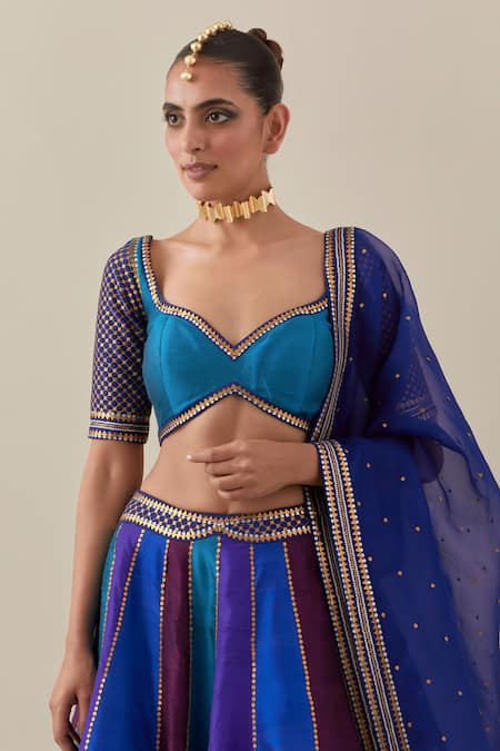 Shop Priyal Prakash Multi Color Silk Organza, Silk, Cotton Sequins, Zari, Raw Lehenga Set Online at Aza Fashions Shop_Priyal Prakash_Multi Color Silk Organza, Silk, Cotton Sequins, Zari, Raw Lehenga Set _Online_at_Aza_Fashions