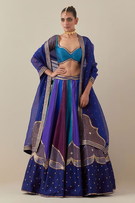 Priyal Prakash Multi Color Silk Organza, Silk, Cotton Sequins, Zari, Raw Lehenga Set at Aza Fashions Priyal Prakash_Multi Color Silk Organza, Silk, Cotton Sequins, Zari, Raw Lehenga Set _at_Aza_Fashions