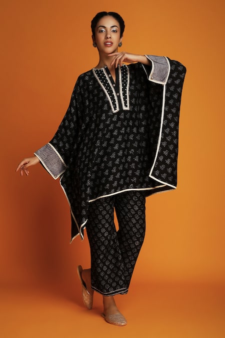 Krishna Mehta Hand Block Print Kaftan 