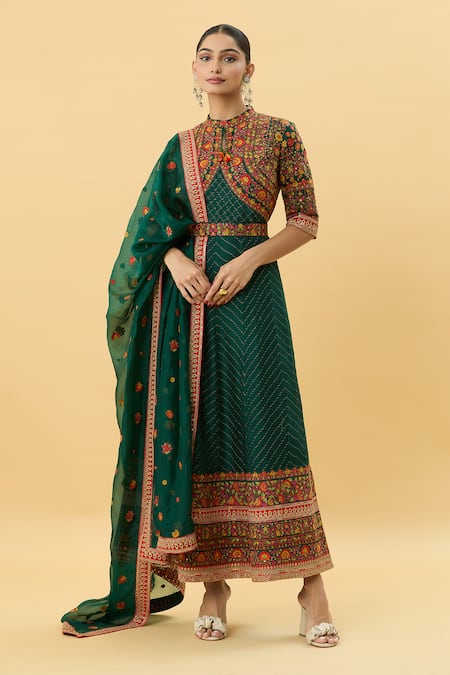 SHRADDHA RAMBHIA Kashmiri Embroidered Anarkali Pant Set 