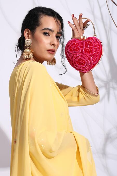 Buy House Of Webhin Pink Cut Work Love Affair Embroidered Clutch With Detachable Sling Chain Online at Aza Fashions Buy_House Of Webhin_Pink Cut Work Love Affair Embroidered Clutch With Detachable Sling Chain _Online_at_Aza_Fashions