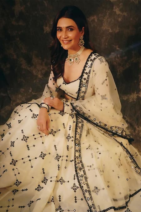 Preevin Helix Bloom Thread & Mirror Embroidered Lehenga Set 