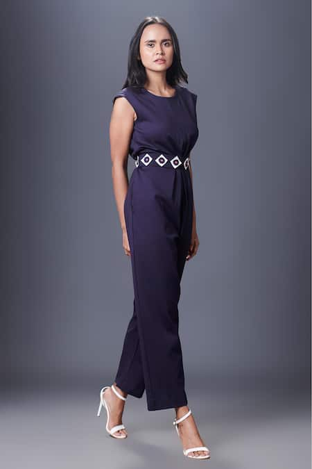 Deepika Arora Cap Sleeve Jumpsuit With Belt 