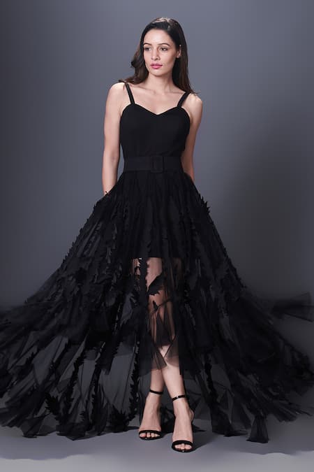 Buy Deepika Arora Black Polyester Embroidery, Cut Work Sweetheart Solid Corset Top And Skirt Set Online at Aza Fashions Buy_Deepika Arora_Black Polyester Embroidery, Cut Work Sweetheart Solid Corset Top And Skirt Set_Online_at_Aza_Fashions