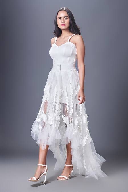 Deepika Arora White Polyester, Spandex Embroidery Sweetheart Plain Corset Top And Skirt Set Online at Aza Fashions Deepika Arora_White Polyester, Spandex Embroidery Sweetheart Plain Corset Top And Skirt Set_Online_at_Aza_Fashions