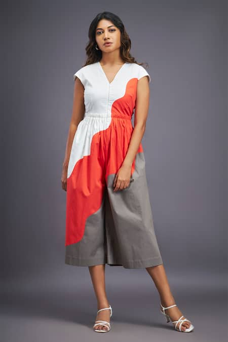 Deepika Arora Colorblocked Wave Jumpsuit 