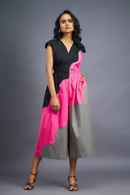 Deepika Arora Colorblocked Synodic Wave Jumpsuit 