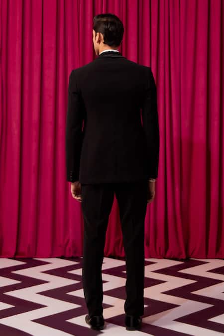 Contrast By Parth Black Embellished Tuxedo Set 