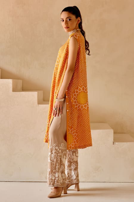 Shop_Twenty Nine_Beige Georgette Embroidery Parsi Gaara Palazzo _Online_at_Aza_Fashions