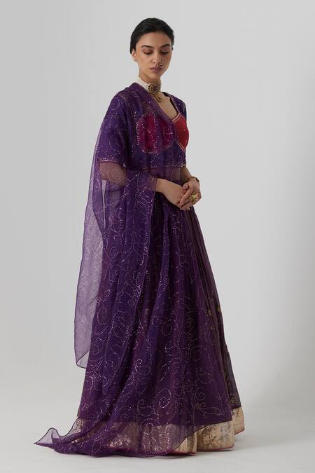 Buy Rhua Purple Silk, Tissue, Chanderi, Muslin Dipta Gullista Aari And Zardozi Lehenga Set Online at Aza Fashions Buy_Rhua_Purple Silk, Tissue, Chanderi, Muslin Dipta Gullista Aari And Zardozi Lehenga Set _Online_at_Aza_Fashions