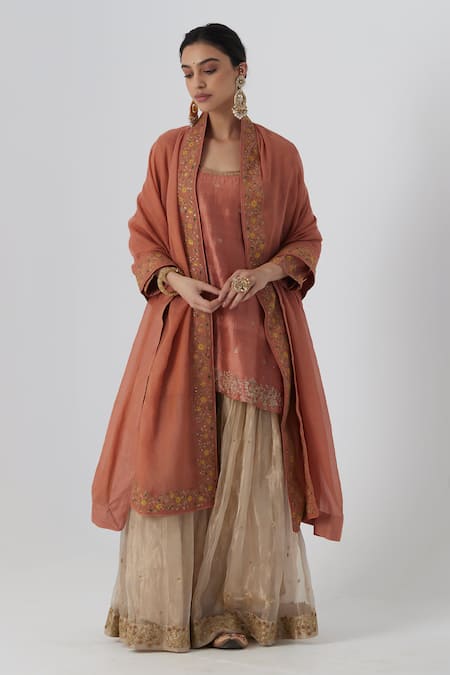 Rhua Tanira Floret Garden Embroidered Kurta Sharara Set 