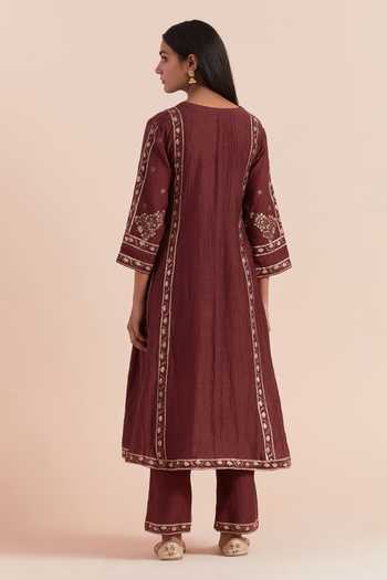 Priya Chaudhary Flower Print Kurta Pant Set 