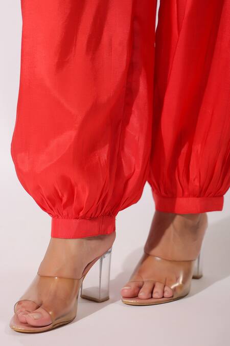 Bairaas_Multi Color Muslin Print Quirky Blossom Collar Neck Kurta With Afghani Pant_at_Aza_Fashions