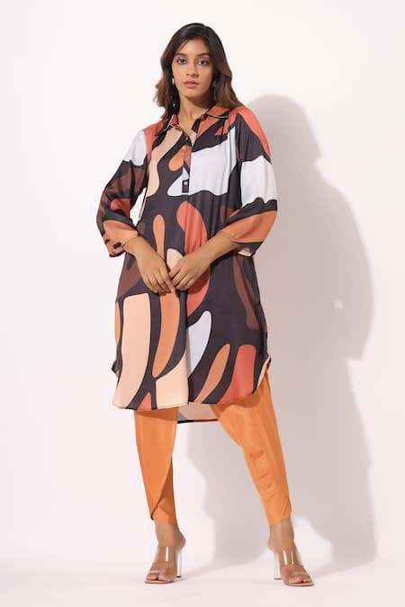 BAIRAAS Abstract Print Tunic Pant Co-ord Set 