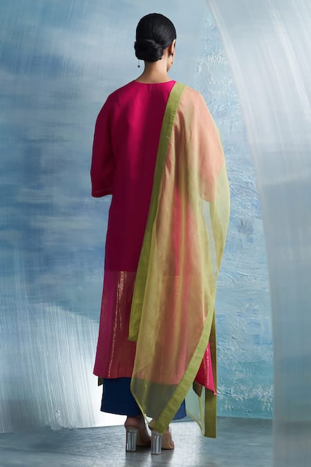 Charkhee Colorblock Woven Kurta Set 