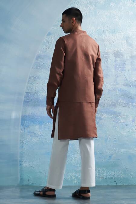 Charkhee Asymmetric Solid Brown Bundi 