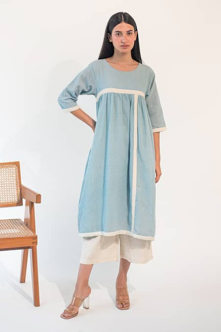 Merakus Applique Cotton Gathered Tunic & Culotte Set 