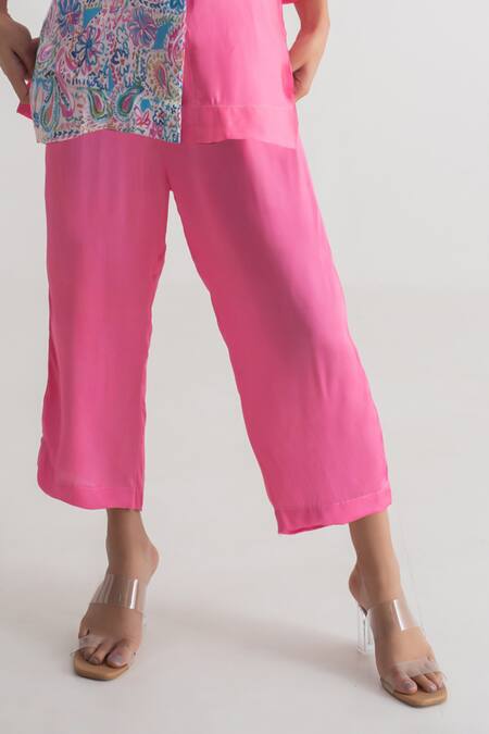 Merakus Multi Modal Silk Printed Blocked Collar Pattern Shirt And Pant Set Online at Aza Fashions Merakus_Multi Modal Silk Printed Blocked Collar Pattern Shirt And Pant Set _Online_at_Aza_Fashions