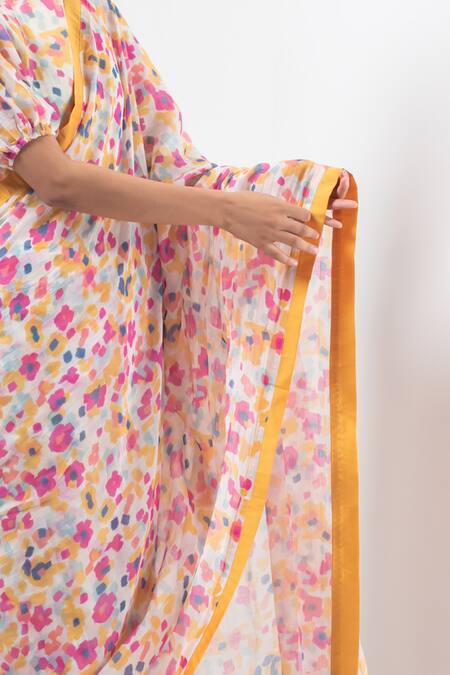 Merakus Multi Color Chanderi Silk Abstract Print Saree Online at Aza Fashions Merakus_Multi Color Chanderi Silk Abstract Print Saree _Online_at_Aza_Fashions