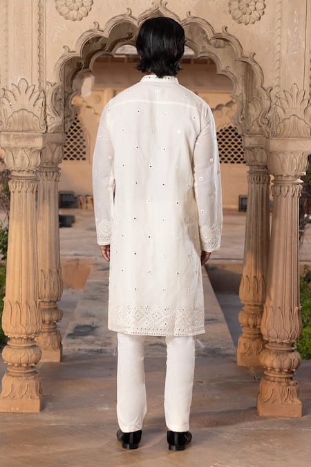 Preevin Blossom Mirror Quad Embroidered Kurta Set 