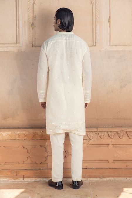 Preevin Mirror Floweret Embroidered Kurta Set 