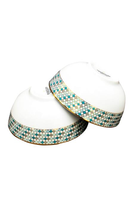 Buy_Ichkan_Blue Porcelain Christolite Pattern 21 Pcs Dinner Set