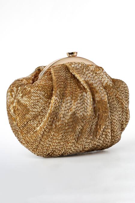 House Of Webhin Gold Embroidery Embellished Batua Bag Wiith Short Handle Online at Aza Fashions House Of Webhin_Gold Embroidery Embellished Batua Bag Wiith Short Handle _Online_at_Aza_Fashions