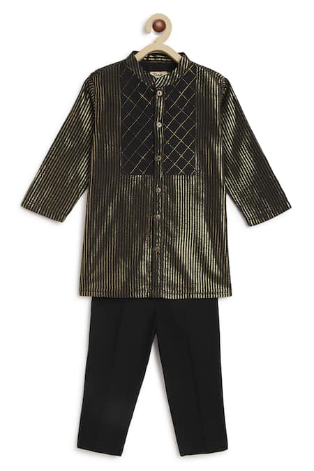 Tiber Taber Gold Striped Kurta Set 