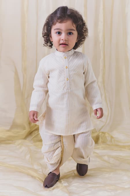 Tiber Taber Striped Woven Kurta With Dhoti Pant 