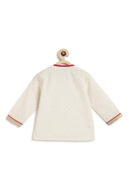 Tiber Taber_Pink Cotton Embroidery Fleur Self Design And Kurta With Dhoti Pant _at_Aza_Fashions