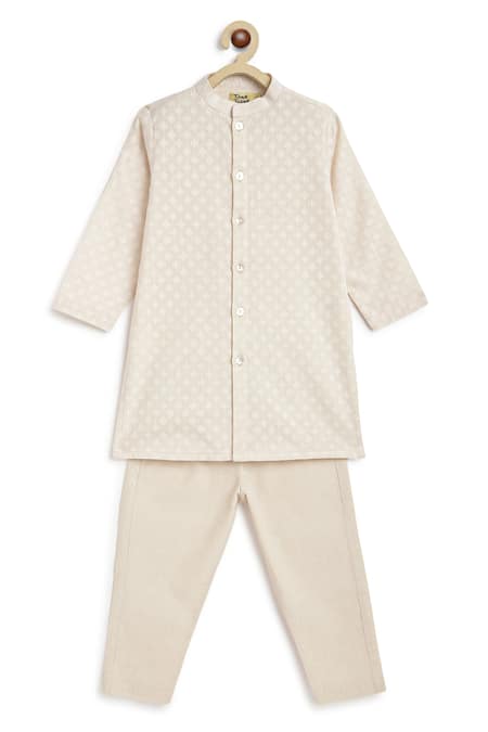 Tiber Taber Fleur Self Design Kurta Set 