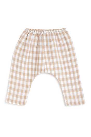 Shop_Tiber Taber_Beige Cotton Bundle Of Joy Checkered Pattern Jhabla Combo Set_Online_at_Aza_Fashions