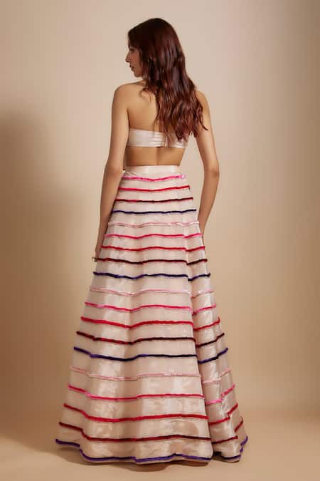 Masumi Mewawalla Embroidered Lehenga With Bow Blouse 