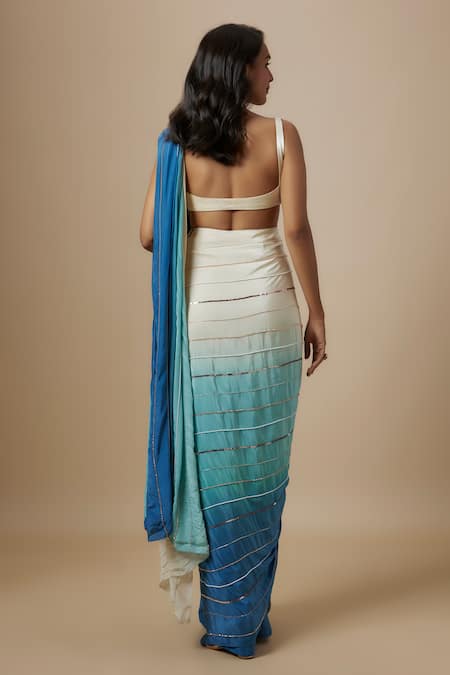 Masumi Mewawalla Ombre Pre-Draped Saree With Blouse 
