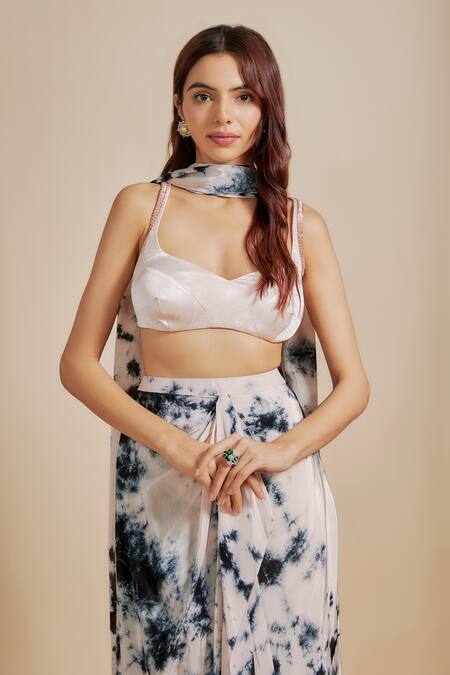 Buy Masumi Mewawalla Pink Satin, Crepe Embroidery Sweetheart Shibori Pattern Draped Skirt Blouse Set Online at Aza Fashions Buy_Masumi Mewawalla_Pink Satin, Crepe Embroidery Sweetheart Shibori Pattern Draped Skirt Blouse Set _Online_at_Aza_Fashions