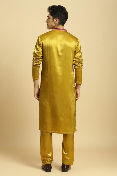 Masumi Mewawalla Mustard Embroidered Kurta Set With Dupatta 