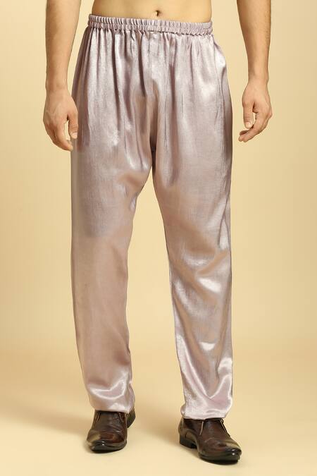 Masumi Mewawalla_Purple Maheshwari, Silk Sequins Embroidered Kurta And Pant Set _at_Aza_Fashions